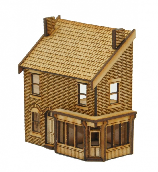 TT-SH004 Low Relief Victorian Shop/Terraced House Right Hand TT:120 Scale Laser Cut Kit